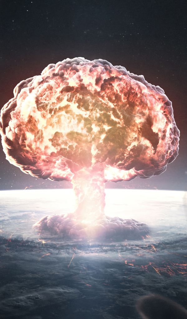 Космонавты наблюдают за взрывом в космосе 