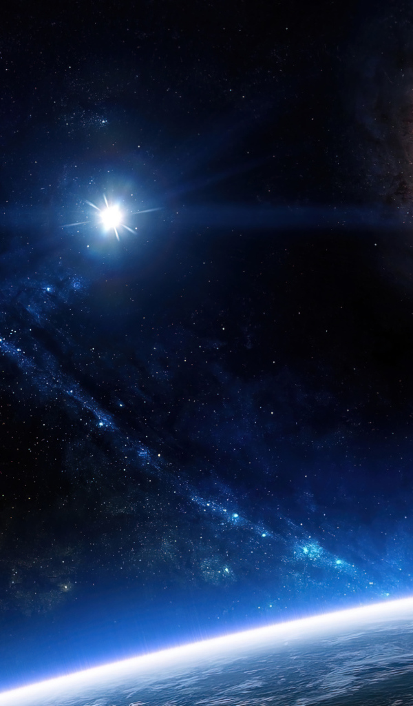 Яркая космическая дыра с планетами