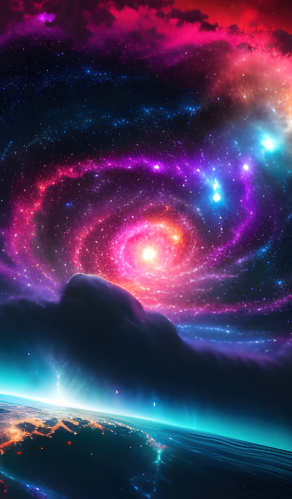Фантастическая разноцветная спираль в космосе