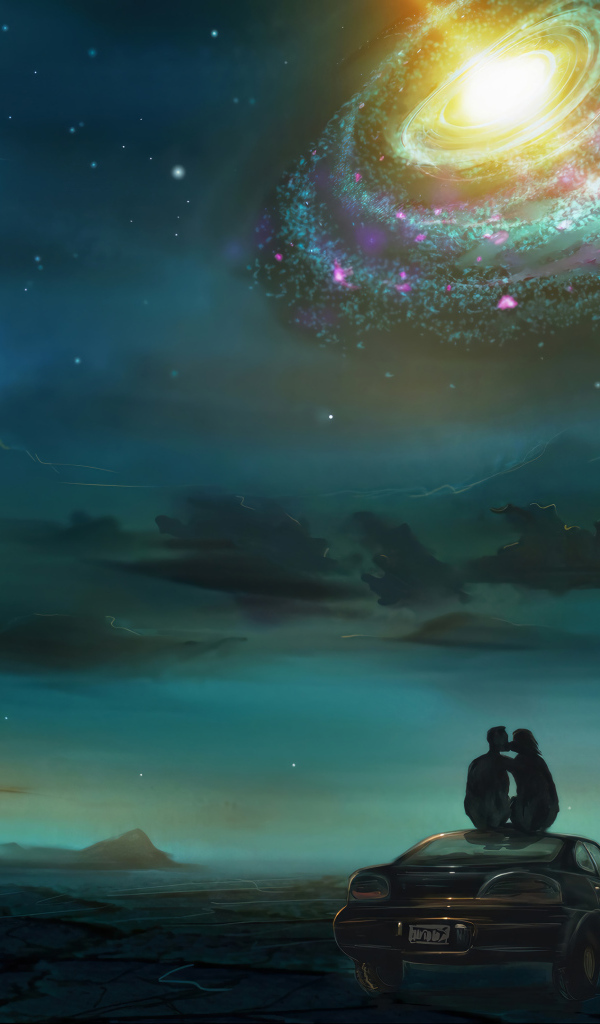 Космическая дыра в небе над горами