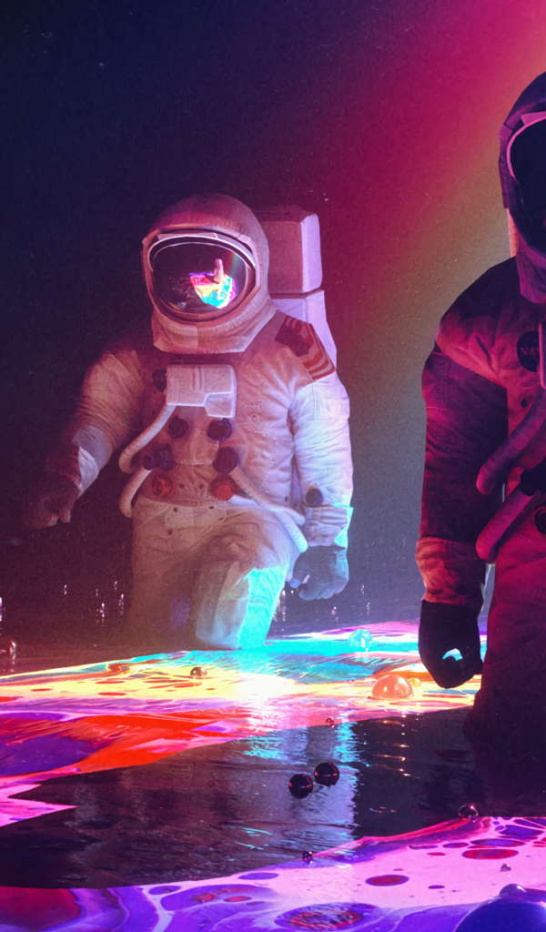 Два астронавта на поверхности планеты