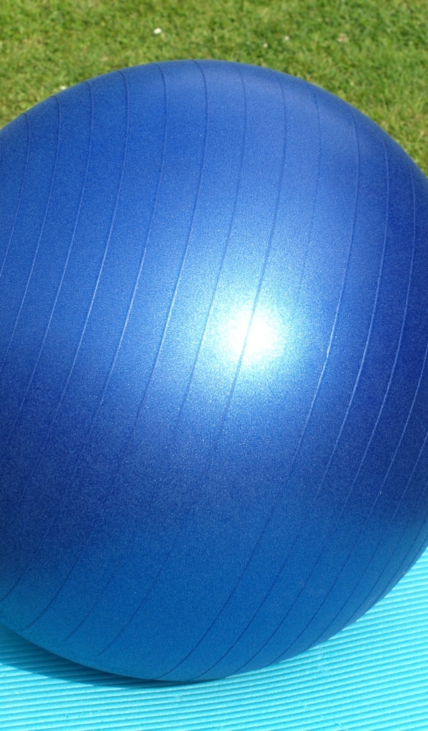 Large blue fitness ball