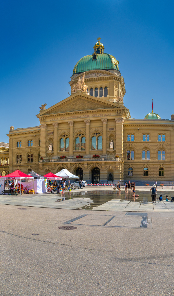 Панорама городской площади города Берн, Швейцария