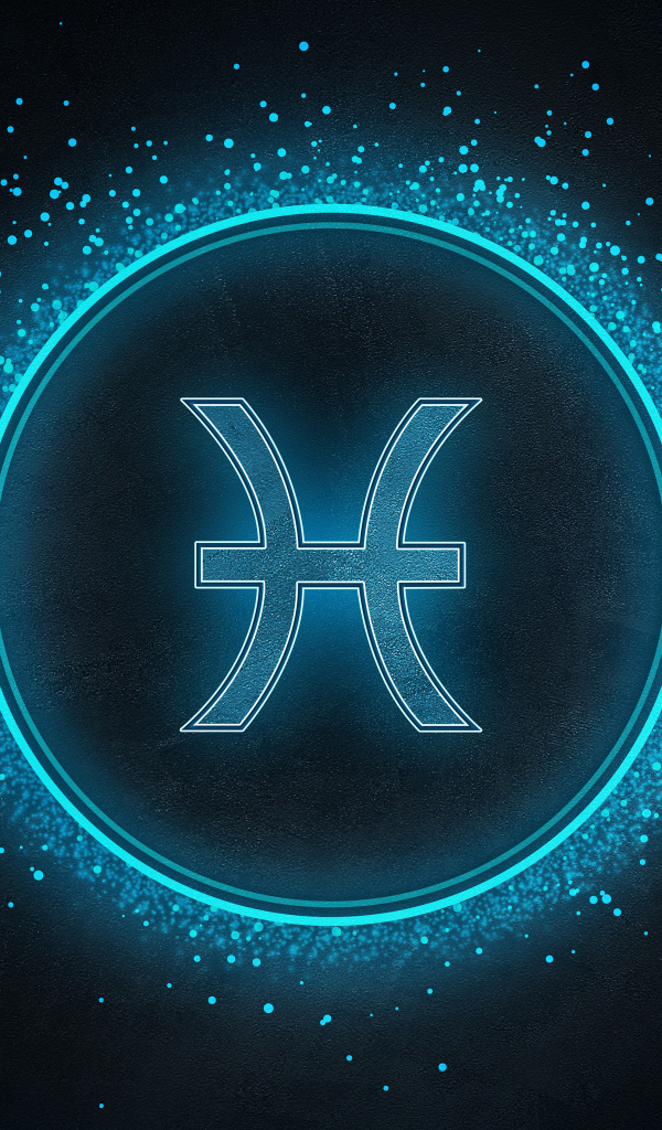 Синий яркий знак рыбы