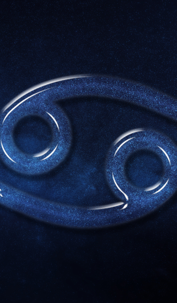 Синий блестящий знак зодиака рак