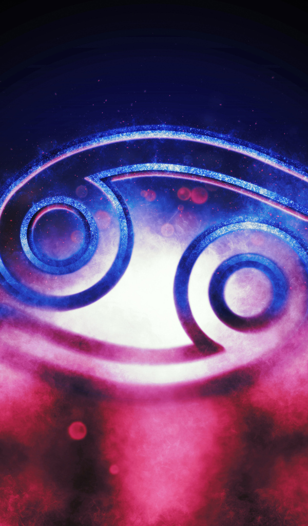 Знак зодиака рак на фоне розового дыма