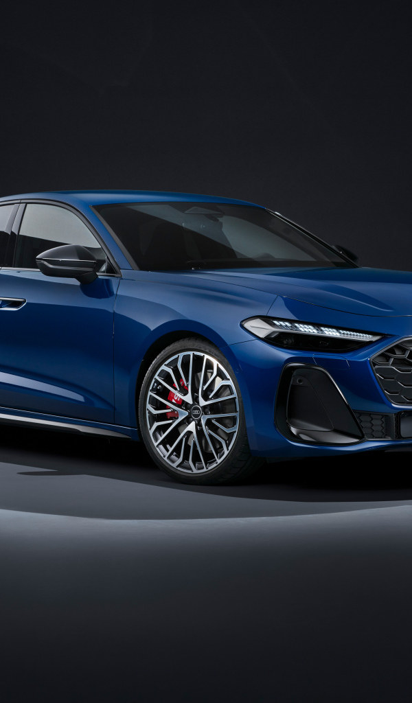 Синий автомобиль Audi S5 TFSI quattro 2024 года