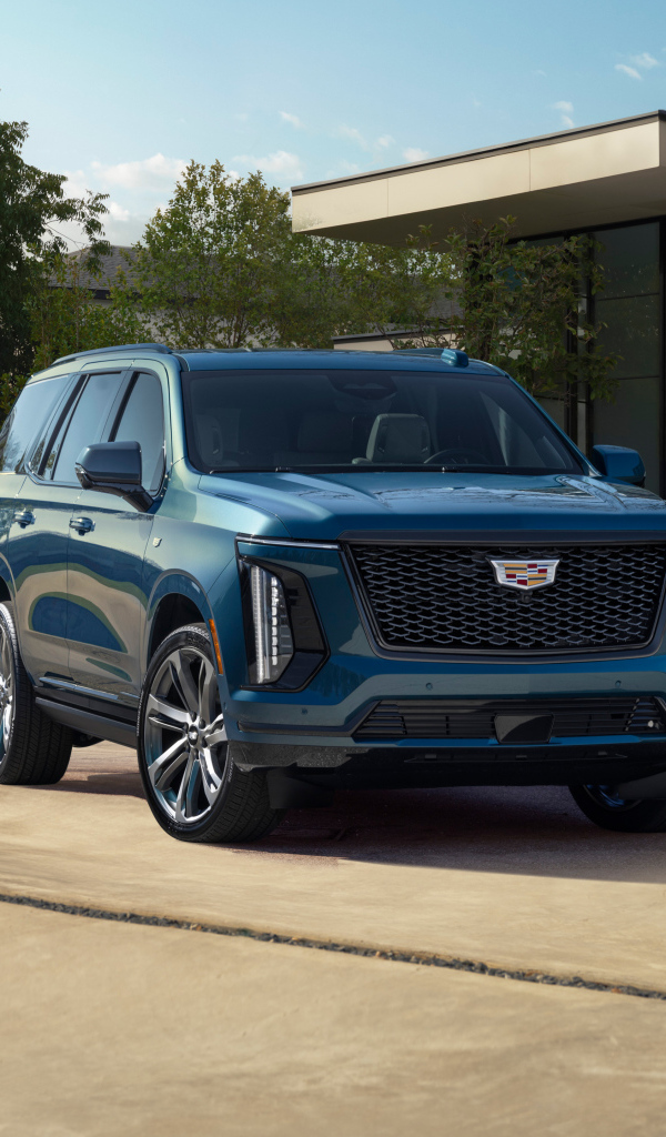 Большой Cadillac Escalade 2025 года вид спереди