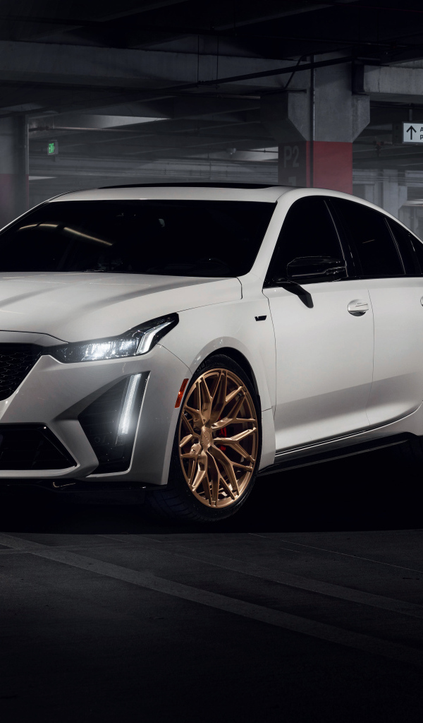 Белый автомобиль Cadillac CT5-V Blackwing