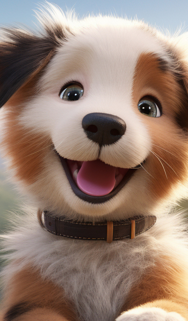 Смешной нарисованный щенок