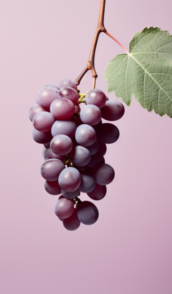 Гроздь винограда на сиреневом фоне