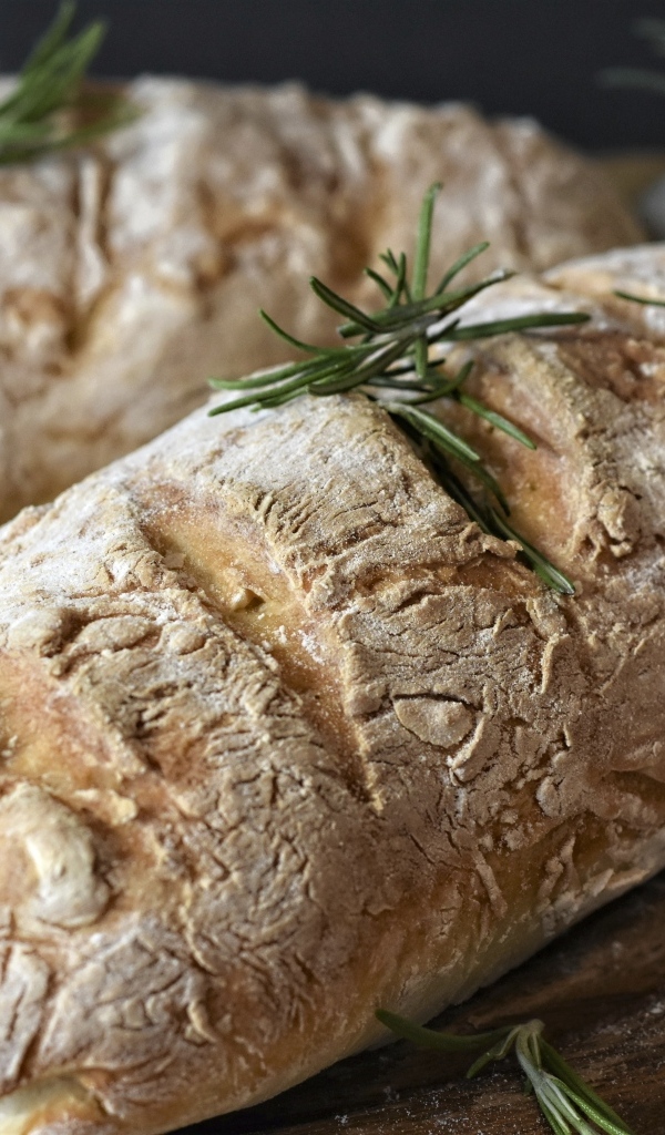 Чиабатта с розмарином крупным планом
