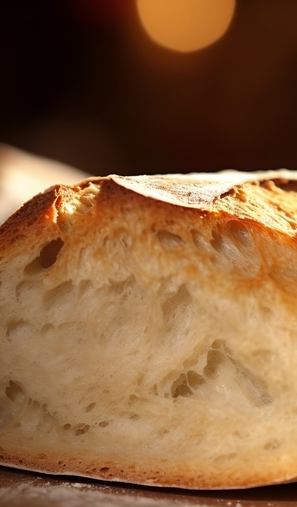 Вкусный запеченный батон на столе