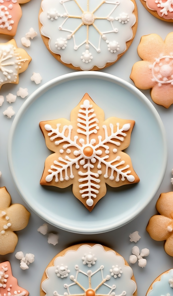 Красивое новогоднее печенье с рисунками