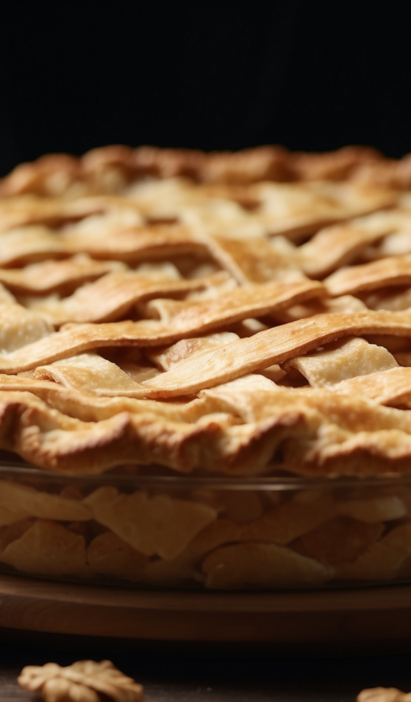 Красивый сладкий пирог с яблоками на столе