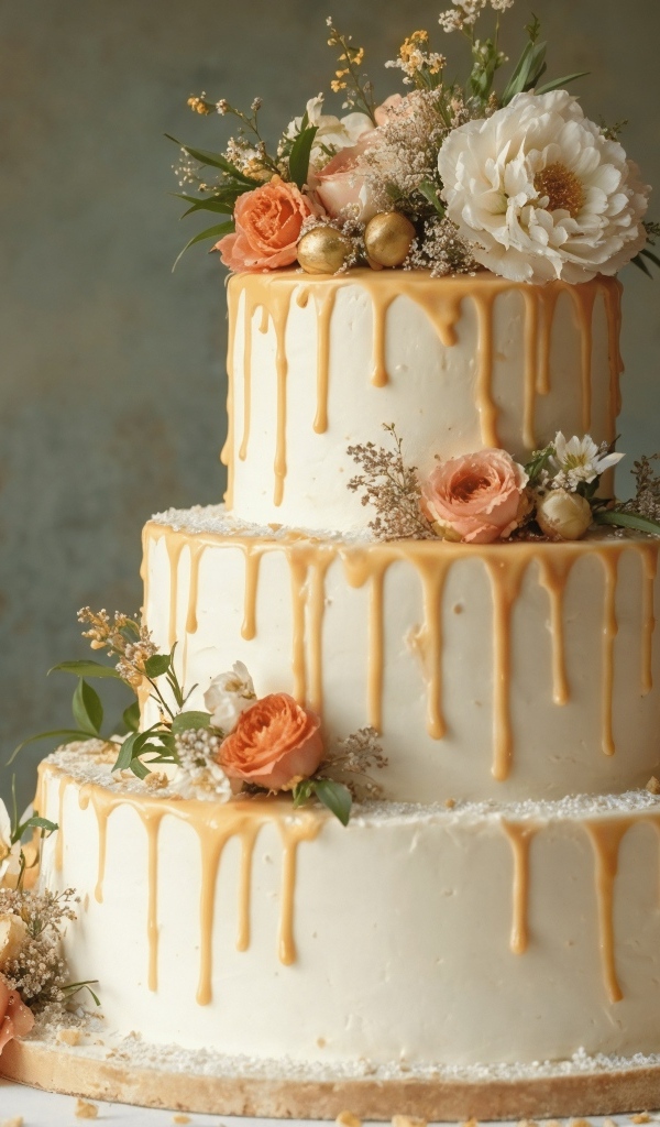 Большой красивый свадебный торт