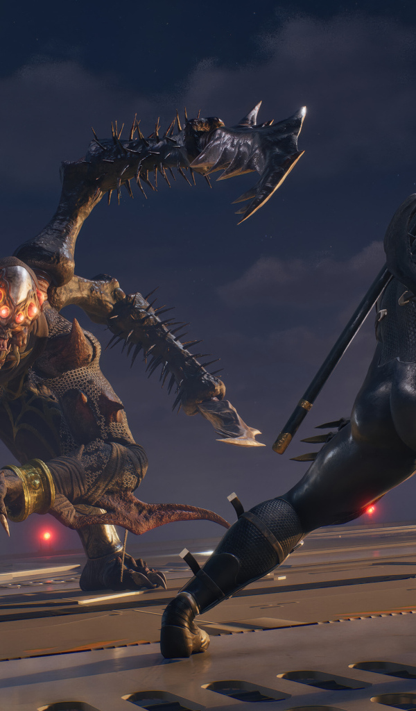 Сражение с монстром в компьютерной игре NINJA GAIDEN 2 Black