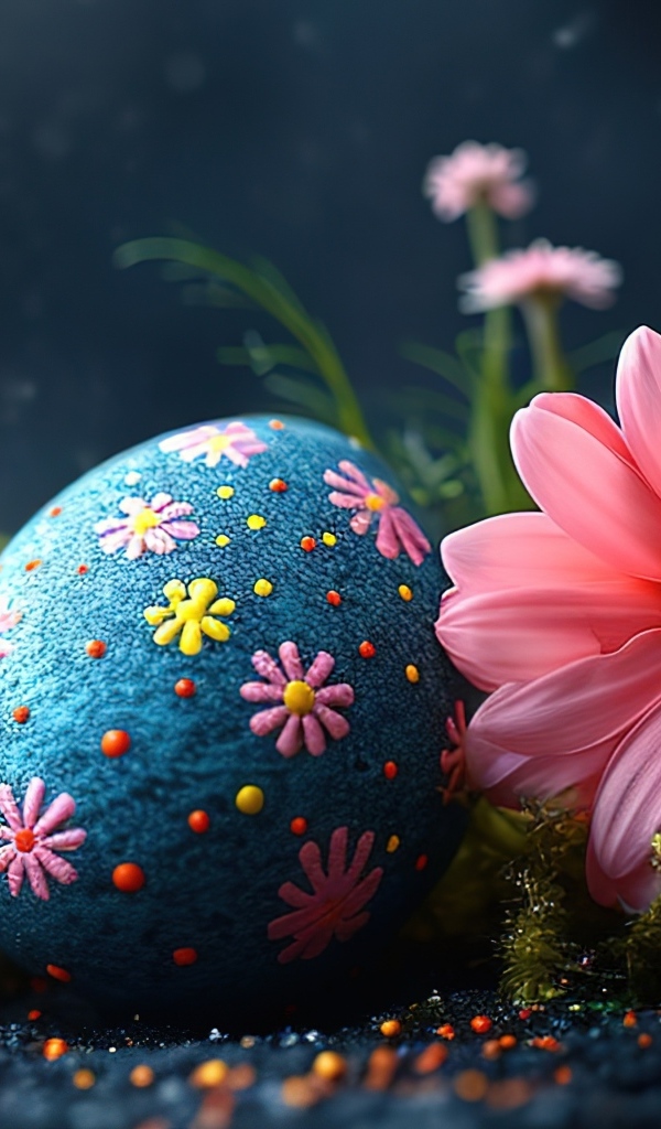 Пасхальное яйцо с цветами герберы