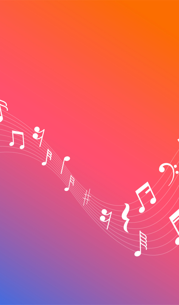 Белые ноты на розовом фоне