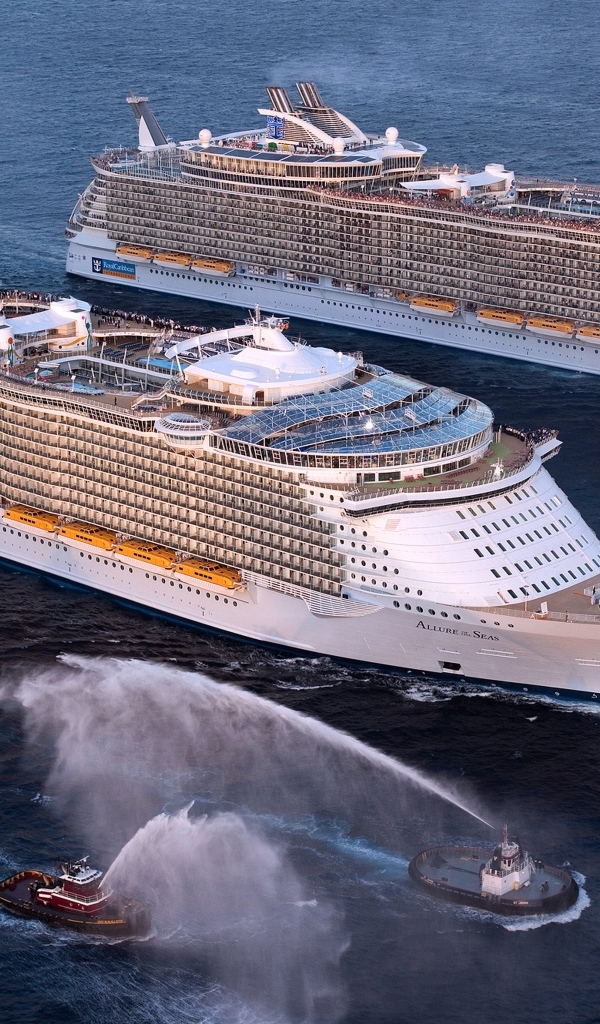 Два круизных лайнера в море