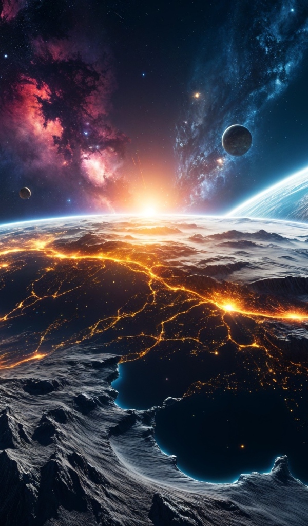 Вспышки на планете Земля вид с космоса