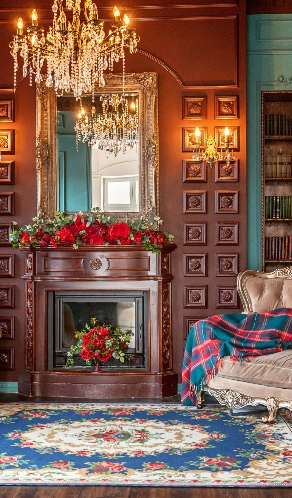 Красивая мебель в комнате с ковром 