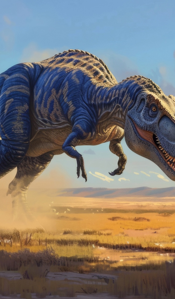 Тираннозавр бежит по пыли