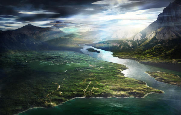 Речка 3D обои