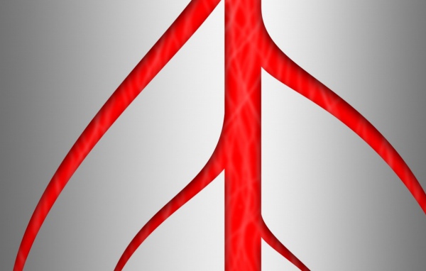 Метал и красный фон