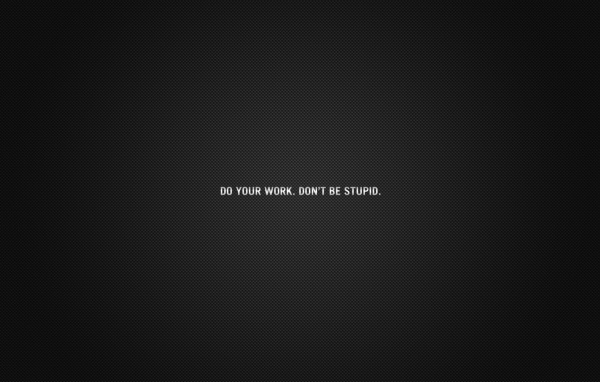 Не будь глупцом, делай свою работу