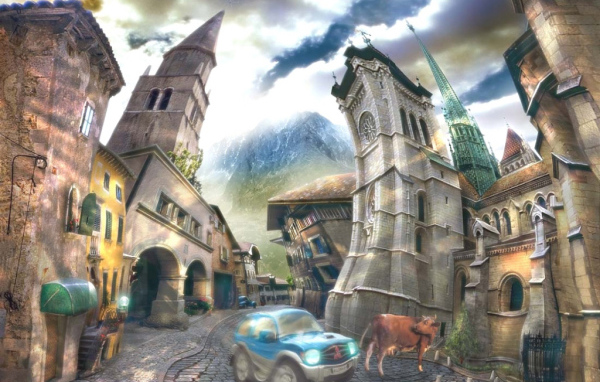 рисованная улица