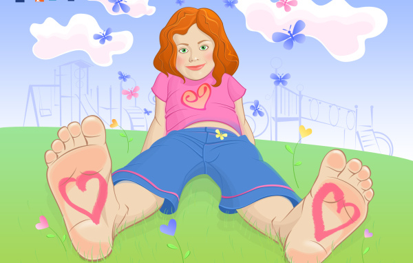 Девченка с красными волосами