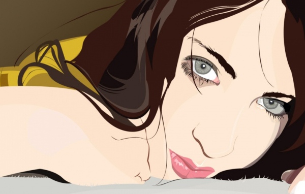 Нарисованная девушка