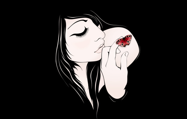 Девушка и бабочка