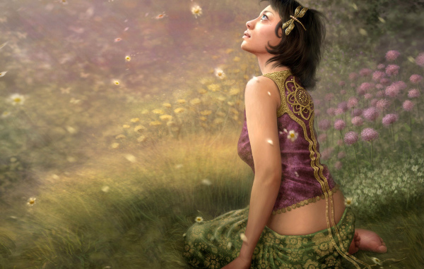 Девушка на поле