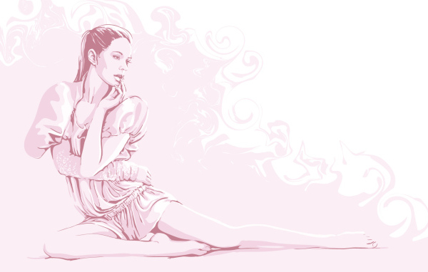 девушка в розовом