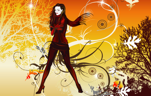 Девушка стоящая на ветру