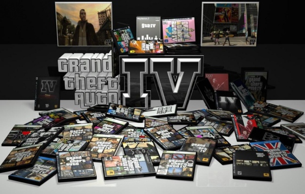 Коробки с игрой GTA4