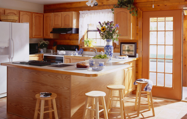 Дизайн кухни под дерево