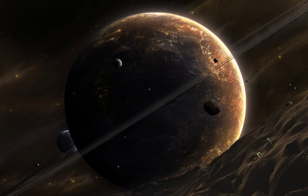 Космический гигант и его спутники