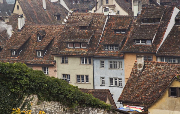 Верхушки крыш, Schaffhausen, Швейцария