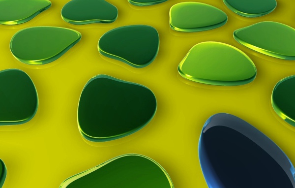 Капли зеленого металла