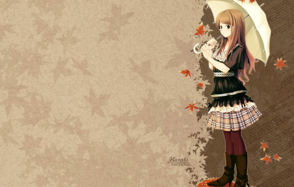 Красивая девушка с зонтиком