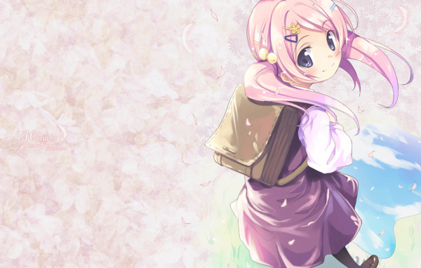 Аниме Школьница с розовыми волосами