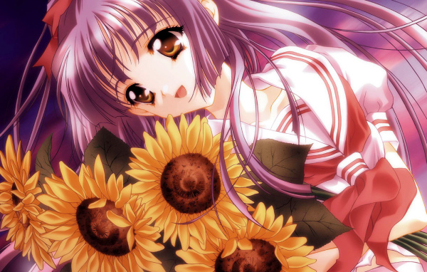 Красавица с цветами