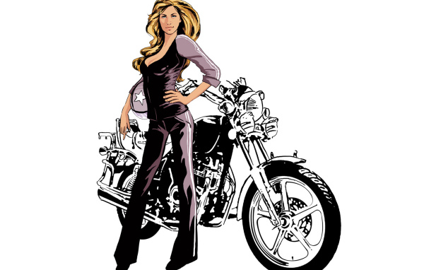 Девушка и Харлей