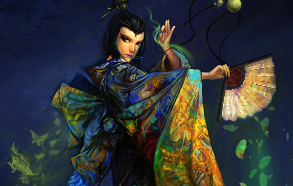 Девушка с веером