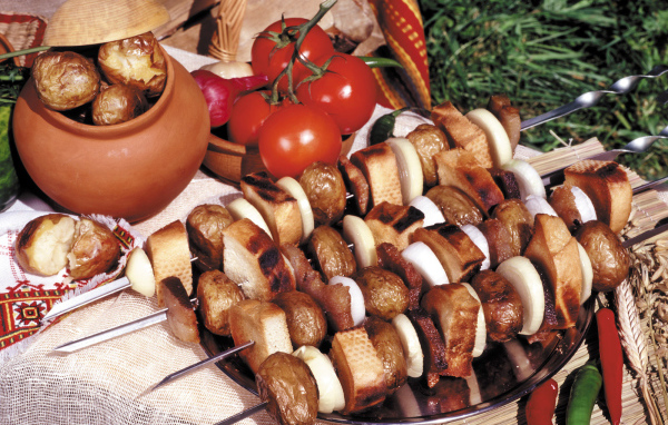 Барбекю мясо хлеб