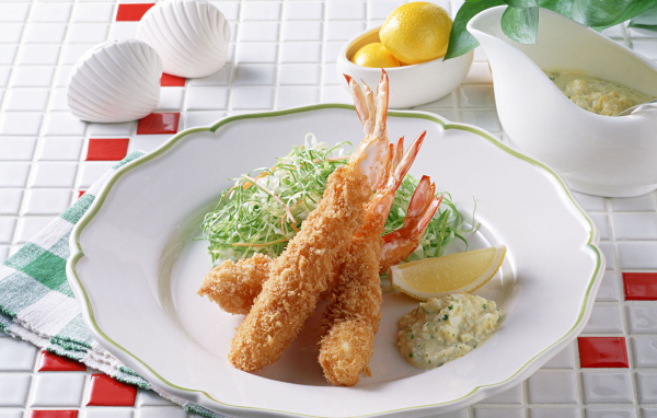 Жаренные креветки