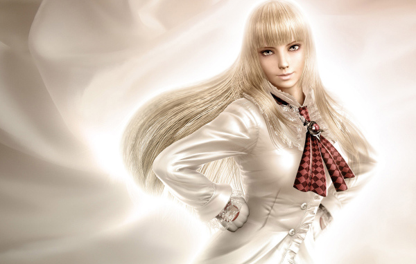 Блондинка в белом